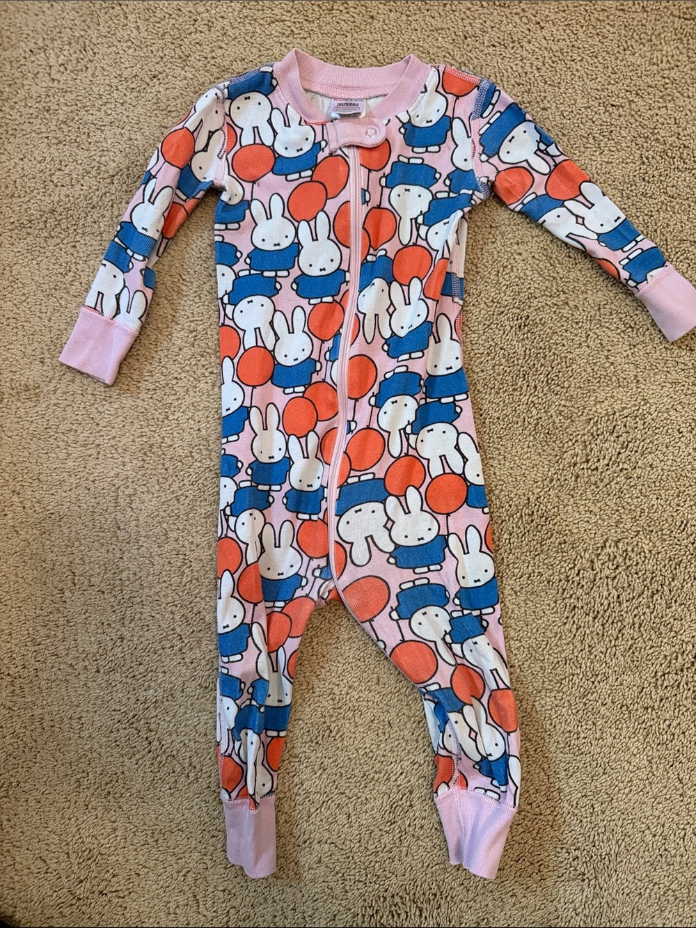 Hanna Andersson Pink Bunny “Miffy” Balloon Footed One-Piece